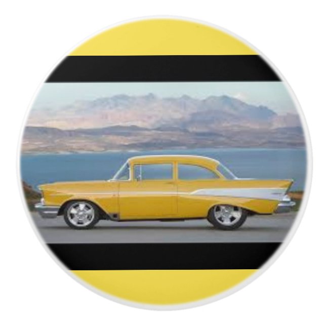 57 Chevrolet på en keramisk knopp (Framsidan)