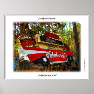 57 Chevy Belair Fabulous Fifties Junkyard Sign Poster