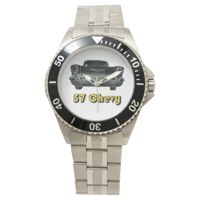 57 Chevy Classic Stainless Steel Watch Armbandsur (Framsida)