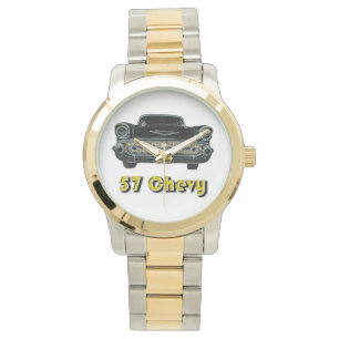 57 Chevy Two-Tone med Guld och Silver Tone Watch Armbandsur