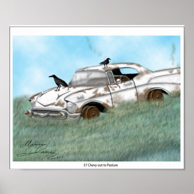 57 Chevy ut till Pasture. Poster (Framsidan)