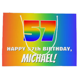 57:e födelsedag: färgfull, Roligt Rainbow Mönster