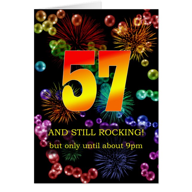 57:e födelsedag fortfarande hälsningskort (Framsidan)
