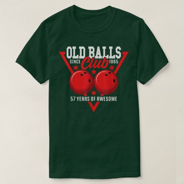 57:e födelsedag I gammal Bollar Klubb I Bowling Ba T Shirt (Design framsida)