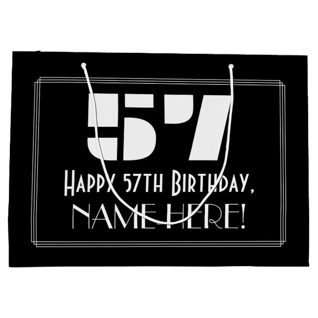 57:e födelsedagen ~ Art Deco Inspired Titta "57" + (Baksidan)