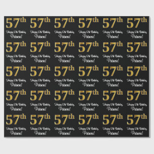 57:e födelsedagen: Elegant Luxurious Faux Guld Tit Presentpapper