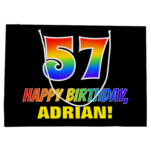 57:e födelsedagen: Fet, Roligt, Simple, Regnbåge 5 (Baksidan)