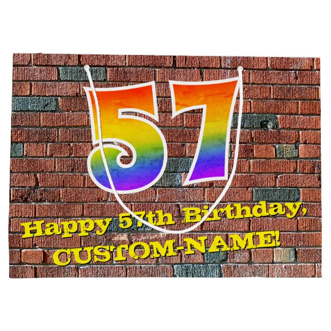 57:e födelsedagen: Roligt, Graffiti-Inspired Rainb (Baksidan)