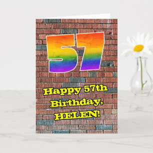 57:e födelsedagen: Roligt Graffiti-Inspired Rainbo Kort