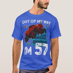 57:e födelsedagsgubbsmonster Lastbil ut ur mitt sä T Shirt