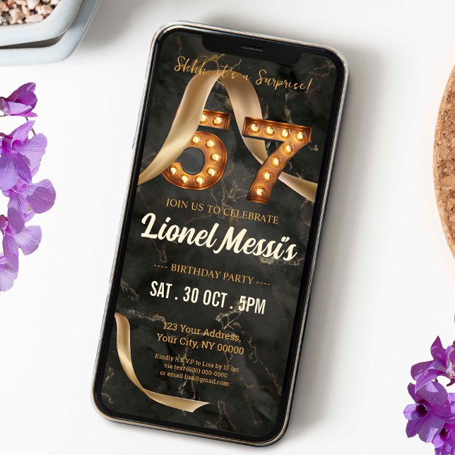 57:e födelsedagsinbjudan meddelande (Skapare uppladdad)