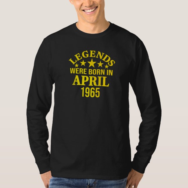 57:e födelsedagsljuden föddes i april 1965, 57 år t shirt (Framsida)