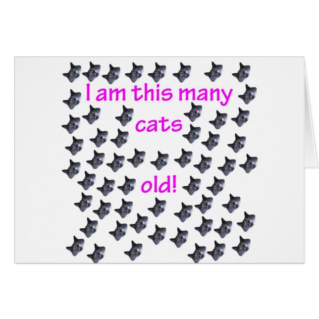 57 gammala katthuvud hälsningskort (Framsidan Horizontal)