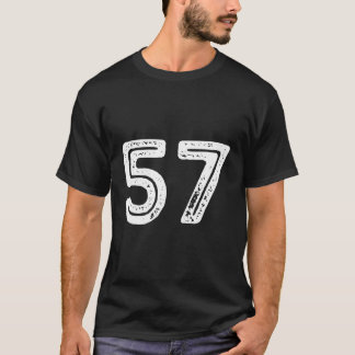 57 Lycklig-dagars Py Distress-teckensnitt T Shirt