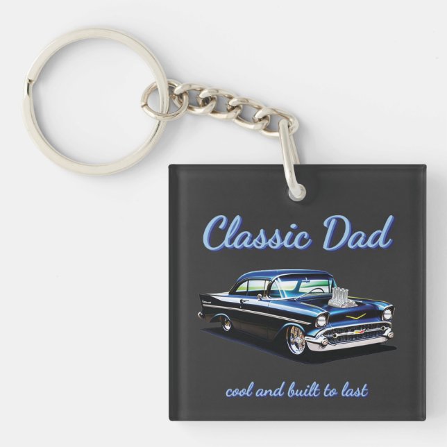 "57 Muscle Car nyckelring, Classic pappa byggt att (Framsidan)