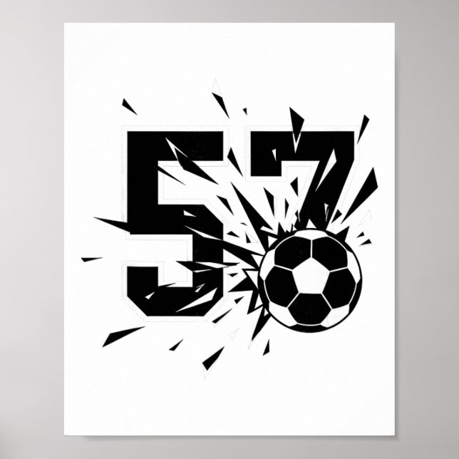 57 Soccer Explosion Nummer 57 Fotboll Fan Stil  Poster (Framsidan)