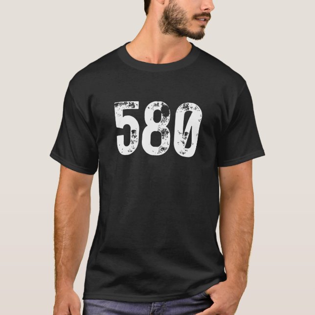 580 Områdeskod Lawton OK Mobiltelefonnummer T Shirt (Framsida)