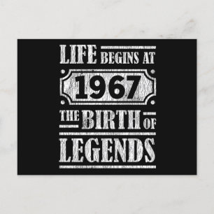58 Årig 1967 Födelsedag För En Legend 58-årsdag Vykort