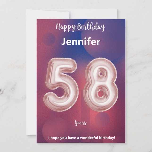 58-årigt Grattis på födelsedagen-kort (Framsida)