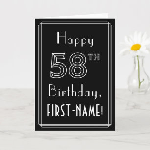 58:e födelsedag: Art Deco Stil nr 58 & Anpassat na Kort