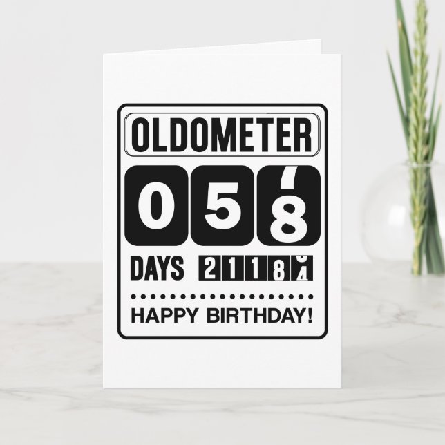 58:e födelsedag: Oldometer Card Tack Kort (Framsida)