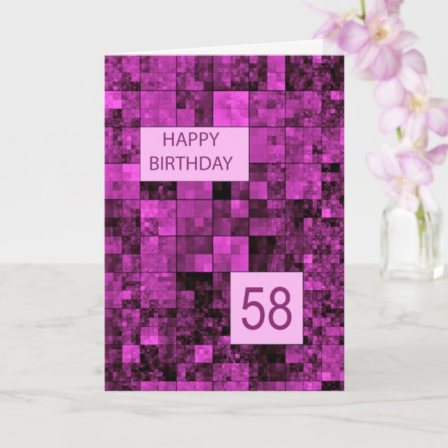 58:e födelsedag Rosa Mönster-kort Kort (Orkide)
