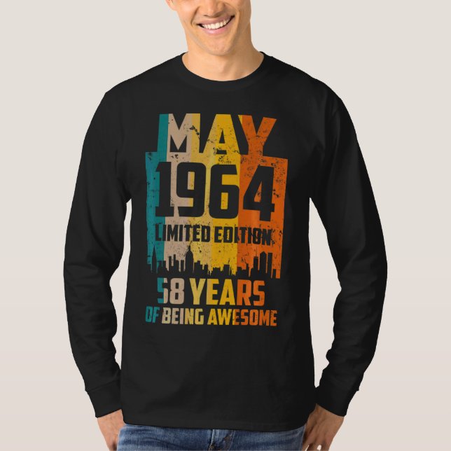 58:e födelsedagen 58 år Fantastisk sedan maj 1964  T Shirt (Framsida)