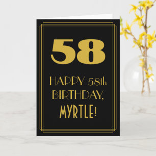 58:e födelsedagen ~ Art Deco Inspired Titta "58" & Kort