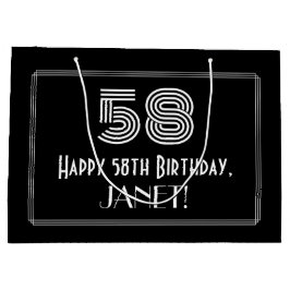 58:e födelsedagen - Art Deco Inspired Titta "58" o