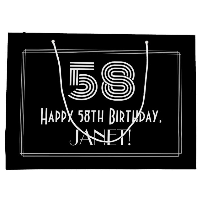 58:e födelsedagen - Art Deco Inspired Titta "58" o (Baksidan)