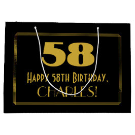 58:e födelsedagen - Art Deco Inspired Titta "58" o