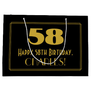 58:e födelsedagen - Art Deco Inspired Titta "58" o