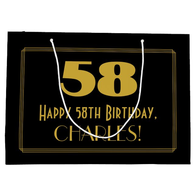 58:e födelsedagen - Art Deco Inspired Titta "58" o (Baksidan)