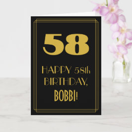 58:e födelsedagen - Art Deco Inspired Titta "58" o Kort