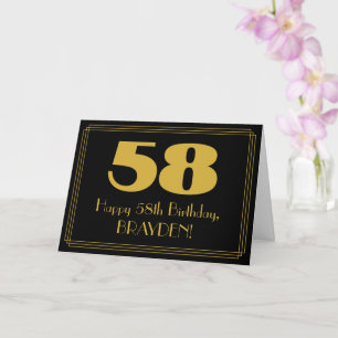 58:e födelsedagen: Art Deco Inspired Titta "58" oc Kort