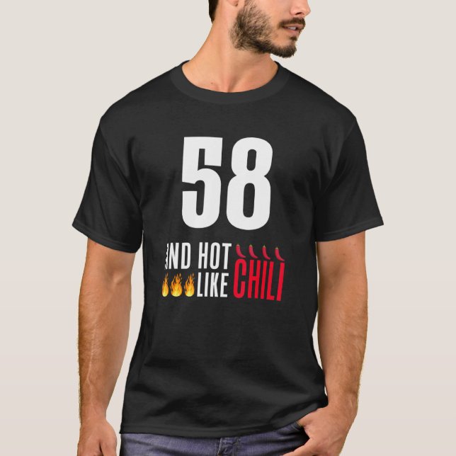 58:e födelsedagen Kvinnor Manar Funny Hett som Chi T Shirt (Framsida)