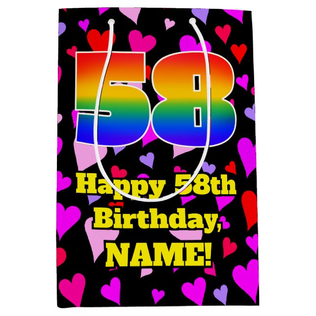 58:e födelsedagen: Loving Hearts Mönster, Regnbåge (Framsidan)