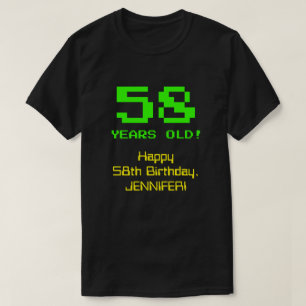 58:e födelsedagen: Roligt, 8-bitars utseende, Ner T Shirt
