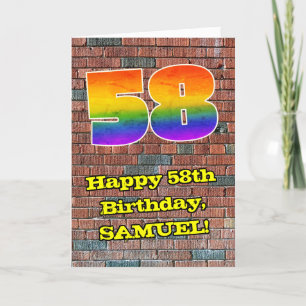 58:e födelsedagen: Roligt Graffiti-Inspired Rainbo Kort