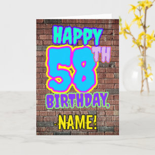 58:e födelsedagen - Roligt, Urban Graffiti Inspire Kort