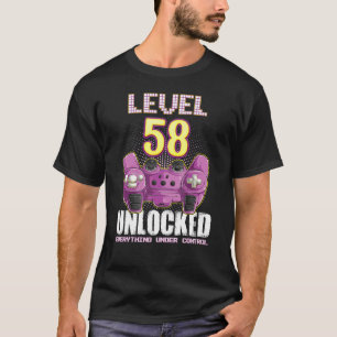 58:e födelsedagsspelets pojkar flickor 58 år gamma t shirt