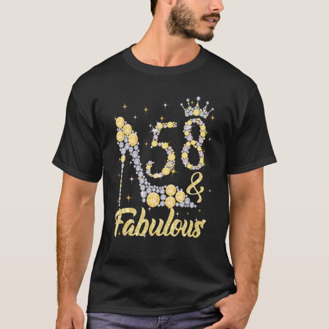 58 och Fabulösa 58 år gamla 58:e födelsedagar T Shirt (Framsida)