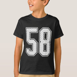 #58 Vit Vintage nummer 58 Sportfantast Jersey Styl T Shirt