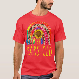 58 Years Old 58th Birthday Tie Dye Sunflower Leopa T Shirt