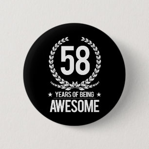 58th Födelsedag (58 år av att vara enorma) Knapp