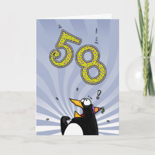 58th födelsedag - pingvinöverrrakningkort kort