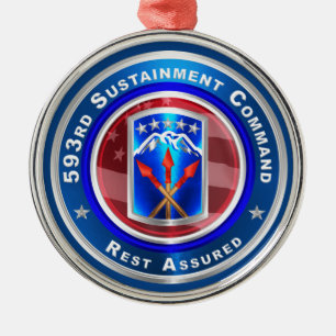 593:e hållbarhetskommando julgransprydnad metall