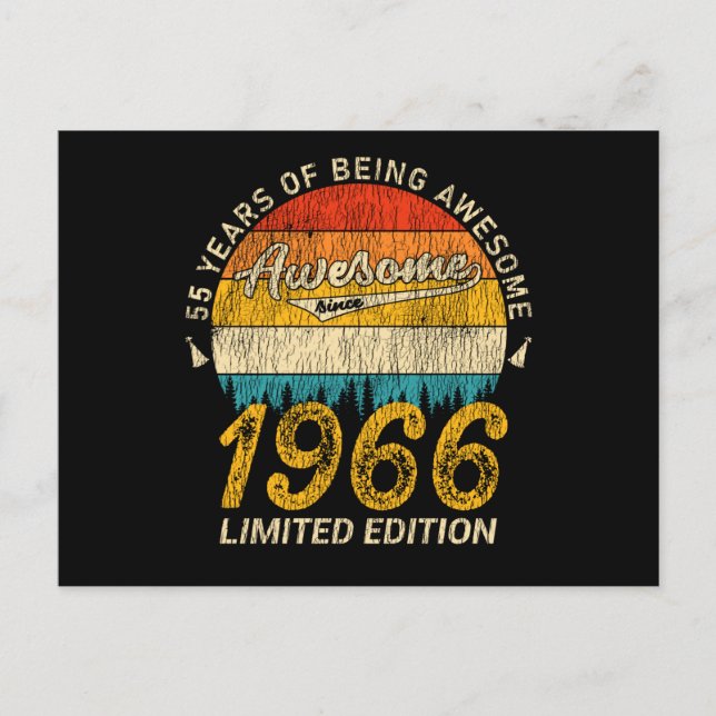 59 År Gammal 1966 Retro Awesome 59-årspresent Vykort (Framsida)