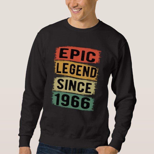 59 år gammal dag 1966 Epic Legend 59:e födelsedage Lång Ärmad Tröja (Framsida)