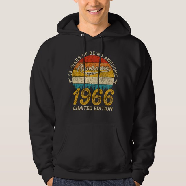 59-åriga 1966 års Retro Fantastisk 59:e födelsedag Hoodie (Framsida)
